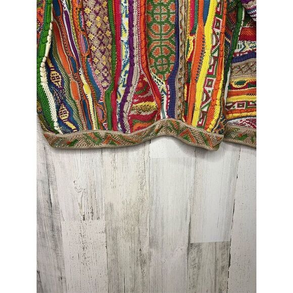 Vintage COOGI Men's Multicolor 3D textured Knit Sweater Size Large Pullover 90s - Picture 10 of 12